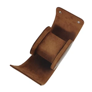 1 Slot Brown PU Leather Travel Roll Storage Organizers Watch Portable Case Box D - Picture 1 of 11