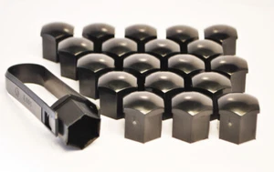 20x19MM ESAGONALE LEGA RUOTA DADI BULLONI TAPPI NERO + strumento rimozione Porsche Cayenne - Foto 1 di 3