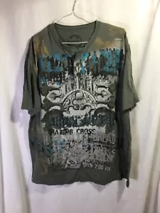 Modern Culture Khaki Green 2XL Cotton Henley Collar T Shirt T17 - Picture 1 of 4