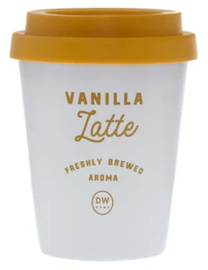 DW Home Vanilla Latte Scented Candle Tapered Glass Jar Silicone Lid Accent - Picture 1 of 1