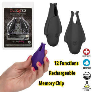 Rechargeable Nipplettes Vibrating Nipple Clamps Powerful 12-Speed Female Sex-Toy
