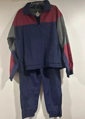 Vintage JCPENNEY exclusivo EUA Olimpíadas agasalho corta-vento e calça azul G - Imagem 1 de 4