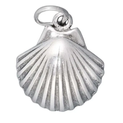Pingente Berloque de Prata Esterlina 925 Praia Concha do Mar Vieira Fabricado nos EUA - Imagem 1 de 4