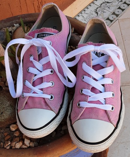 Chuck Taylor CONVERSE ""ALL STAR"" SCARPE BASSE GIOVANI ROSA TAGLIA 2 5