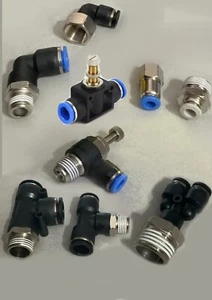 Pneumatic Push In Fittings for Air Water Hose Tube ALL SIZES AVAILABLE - Picture 1 of 8