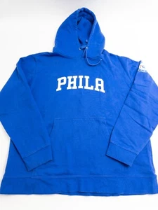 Philadelphia 76ers Hoodie Mens XL Blue Graphic Print Kangoroo Pockets Pullover - Picture 1 of 8
