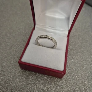 Natural Zircon full eternity ring in Platinum Over Sterling Silver - Picture 1 of 5