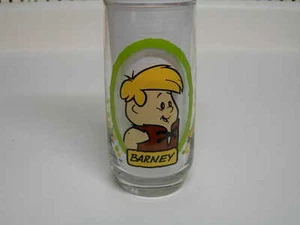 THE FLINTSTONE KIDS "BARNEY" 1986 BICCHIERE PIZZA CAPANNA! NUOVO! L@@K! - Foto 1 di 2