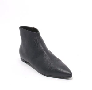 Cristina Elle 65 Navy Leather Zip Pointy Ankle Flat Classic Boots 36.5 / US 6.5 - Picture 1 of 8