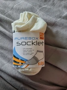 Puresox Socklet Youth Socks 5 Pack Off White Size 9.5 - 3 - Picture 1 of 3