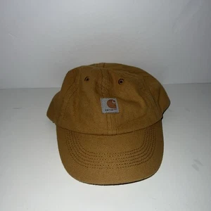 Baby Infant Carhartt StrapBack Canvas Hat 100% Cotton Beige Tan Light Brown Cap - Picture 1 of 4