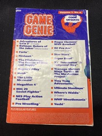 Game Genie Code Update Volume 1 No 4 Manual Nintendo NES Book Galoob Yoshi!