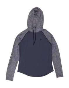 Top donna UNDER ARMOUR grafico manica lunga UK 10 piccolo blu navy sportivo AV04 - Foto 1 di 3
