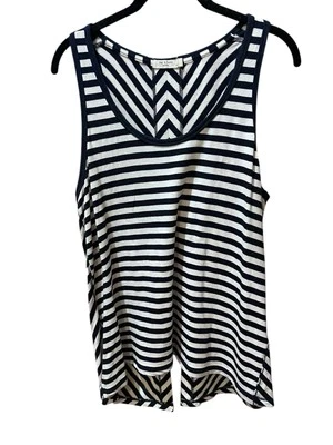 Rag & Bone Navy And White Striped Open Back Tank Top Size Large - Image 1 of 4