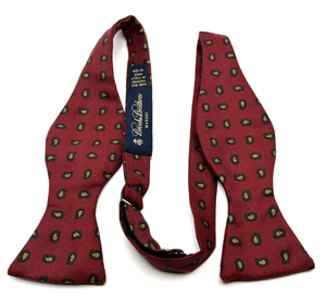 VTG Brooks Brothers Red Green Orange Paisley Adjustolox Silk Bow Tie 2 1/2” - Picture 1 of 3