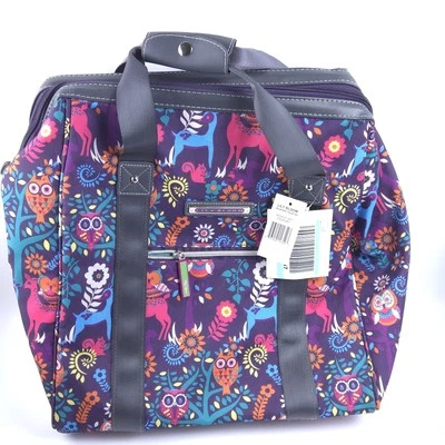 Bolso de mano Lily Bloom Wildwood patrón berenjena cabina con ruedas debajo del asiento Foto 1 de 4
