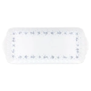 Plato de pastel de rey Seltmann Weiden Regina borde de rosa azul 26937 - Imagen 1 de 1