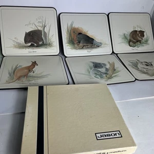 JASON~Lincoln Wakefield Animal Placemats set Of 6 Cork Back~nice - Picture 1 of 16