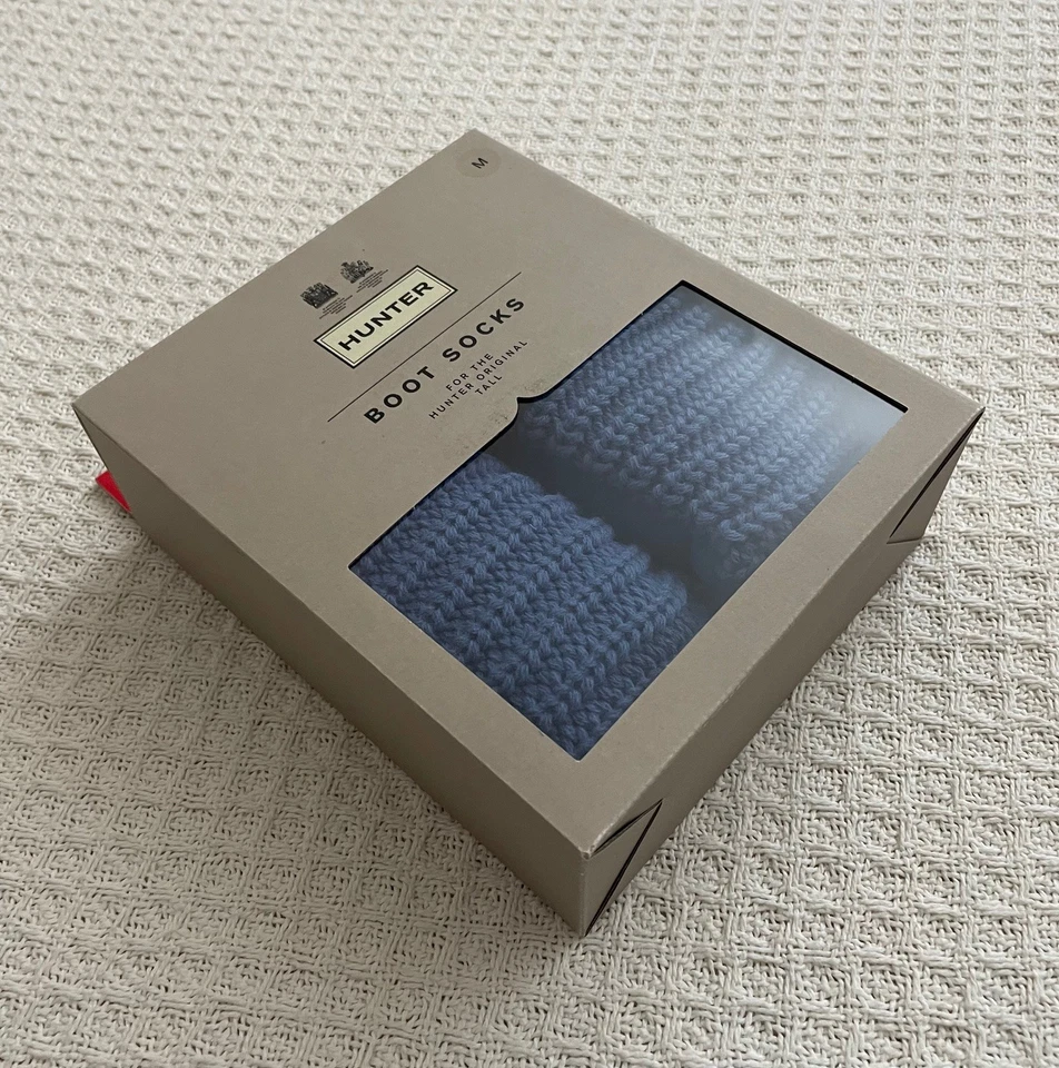 Nuevo en Caja Hunter Original Calcetines Bota Alta - Azul Ozono - M Foto 1 de 4