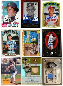 9 Diff. signierte Autogramm HOF Karten - Carew, Kell, Doerr, Anderson, Niekro usw. - Bild 1 von 1