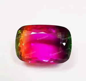 82 Ct Doublet Glass Stone Multi Color Tourmaline Cushion Stone Loose Gemstone - Bild 1 von 6