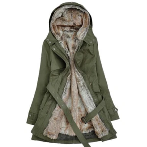 Womens Winter Thicken Fur Lining Warm Parka Coat Outwear Jacket Hooded Overcoats - Picture 1 of 11