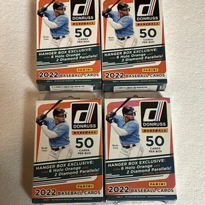 4 Of 2022 Panini Donruss Baseball HUGE EXCLUSIVE Sealed HANGER Box-200 Cards! - Picture 1 of 2
