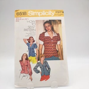 Simplicity 6518 Misses' Bluse V-Kragen Gr. 12 B 34 ~ Schnitt - Bild 1 von 2