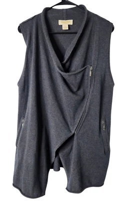 Peck & Peck Womens M 2-Ply 100% Cashmere Sweater Zip Pockets Grayish-Green - Image 1 of 4