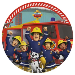 Fireman Sam Party Plates Childrens Birthday Firemen Party Paper Tableware x 8 - Picture 1 of 1
