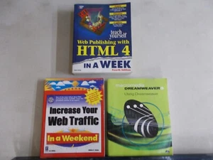 3 TEACH YOURSELF HTML INCREASE WEB TRAFFIC WEB PUBLISHING HTML 4 DREAMWEAVER - Picture 1 of 4