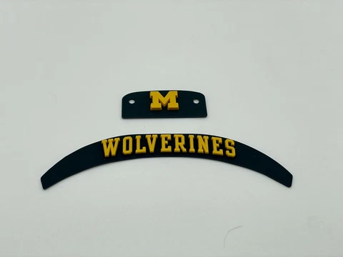 Michigan Wolverines Riddell Speed Blue/Maize Mini Helmet 3D Bumper Set Cover