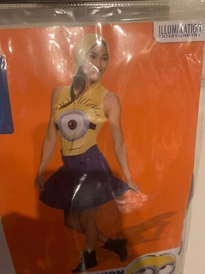 NUEVO SIN ETIQUETAS Rubíes Despicable Me Mujer Minion Disfraz Adulto Talla Pequeña 2-6 Vestido con Capucha Foto 1 de 4