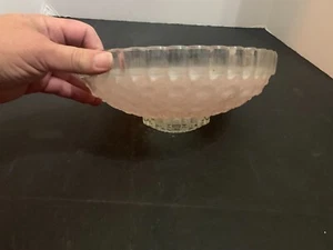 Vintage Pink and Clear Glass Ceiling Light Fixture Shade 3 Hole Bubble Pattern - Picture 1 of 7