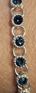 Pulsera Tenis Avon FIRMADA DE COLECCIÓN Azul Tono Plata Joyería/7.5"L - Imagen 1 de 4