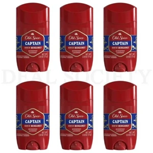 Old Spice Antiperspirant Deodorant for Men Solid Stick Captain 2.6 oz Lot of 6 - Picture 1 of 6