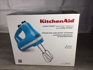 Kitchen Aid 5-Speed Stainless Steel Turbo Beater ( Crystal Blue # KHM512CL)