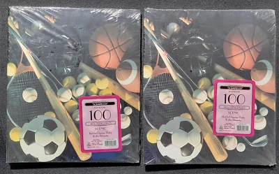 Set of 2 - VTG SCRAPBOOK Sports Cover Scrap Book POST BOUND 100 Mounting Pages - Image 1 of 2