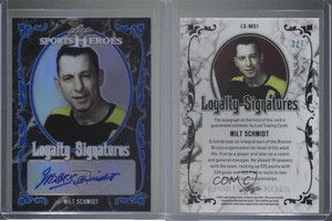2017 Leaf Metal Sports Heroes Loyalty Signatures Blue /7 Milt Schmidt Auto HOF