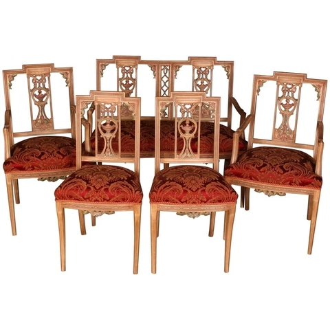 Q'Elegante Lounge Suite IN Antique Neo-Classical Style Beech Hand-Carved Cover