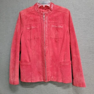 Bradley By Bradley Bayou Genuine Suede Soft Leather Jacket Full Zip Size M - Picture 1 of 14