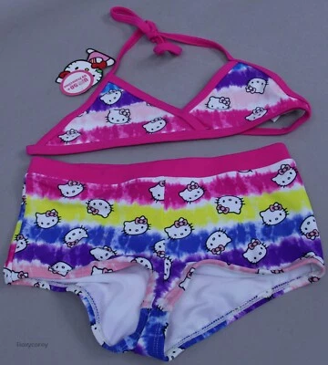 Sanrio Hello Kitty Pink 2 Pc Halter Bikini Bathing Swimsuit Small 6 NWT - Image 1 of 2