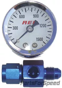 AED 6105 Nitrous Bottle Fitting with White Face Gauge -4 AN - Picture 1 of 1