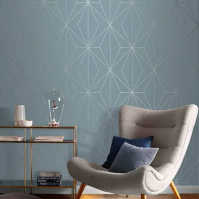 Graham & Brown Removable Wallpaper Strippable Metallic Harmony Deep Sky - Image 1 of 4