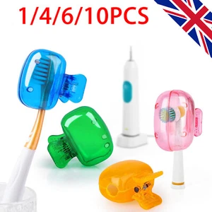 1/4/6x Toothbrush Head Covers Protector Cap Travel Portable Brush Pod Case UK - Picture 1 of 11