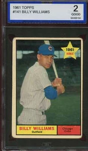 1961 TOPPS #141 BILLY WILLIAMS ISA 2 (RC) CUBS HOF *K5496 - Imagen 1 de 2
