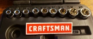 Craftsman 9 PC 1/4" Dr. 6 pt. SAE Socket Set (3/16-1/2") new - Picture 1 of 1