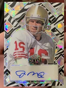 2022 Leaf Metal Draft Fútbol Joe Montana Zebra Hielo Paralelo Automático /5 #PA-JM2 - Imagen 1 de 2