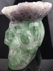 4.9'' Natural Fluorite Carved Crystal Skull,Realistic-Skulls Gemstone & Crystal - Picture 1 of 11