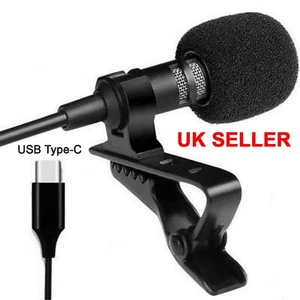 USB-C Lavalier Lapel Condenser Microphone For Lenovo Tab P12/P11/Legion/Extreme - Picture 1 of 10